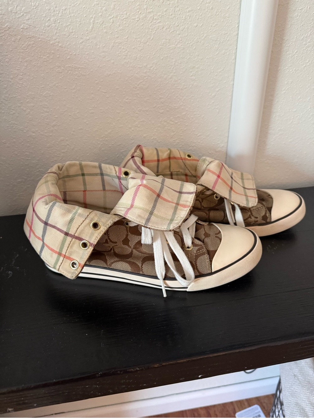Coach Bonney High Top Foldover Sneakers SZ 8 - Picture 3 of 6